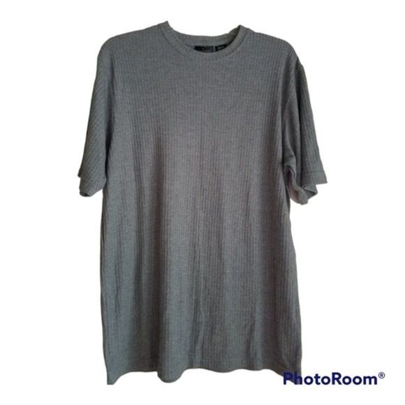 jf j. Ferrar Knit Ribbed Crewneck Dress Shirt Size Medium, Gray NWOT - Picture 1 of 7